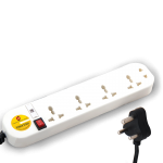 POWER STRIP  5 WAY SINGLE SWITCH WITH UNIVERSAL SKTS (5YARD)